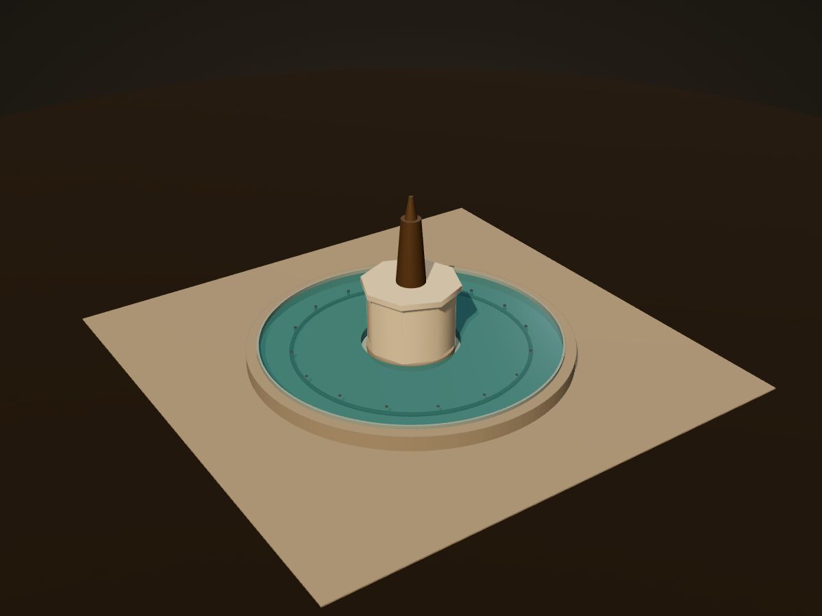 Modelo 3D ilustrativo de Fuente y basamento de La Minerva